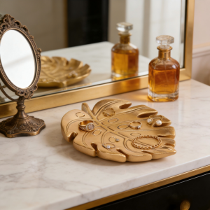European-style Metallic Jewelry Tray Bedroom Decor Nordic Style Jewelry Dish Necklace & Jewelry Storage Tray