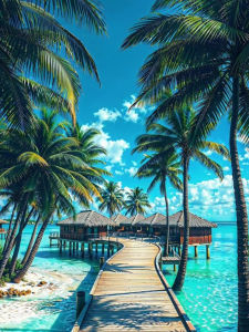 Jigsaw Puzzle 1000 Pieces Beautiful Beach With Turquoise Water And Palm Trees For Adults Stress Relief Puzzle Fun Present