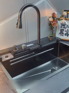 อัพเกรดอ่างล้างจานดิจิตอลหลากหลายฟังก์ชั่นรุ่น 5.0 อ่างล้างจานสแตนเลส 304 ขนาดใหญ่สำหรับครัว อ่างล้างผัก ระบบอ่างล้างจานแบบรวม