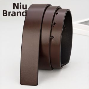 NIUDANGJIA | Mens Smooth Buckle Leather Belt Genuine Cattlehide