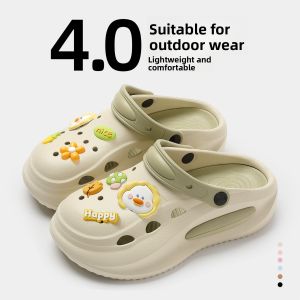 Womens Summer Outdoor Sandals Arch Support Hole Hole Shoes Beach Sandals Breathable Slip-Resistant Thick Bottom EVA Material