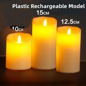Electronic LED Candle Light USB Charging Swinging Artificial Wax Candle Wedding Celebration Bar Decoration Lighting