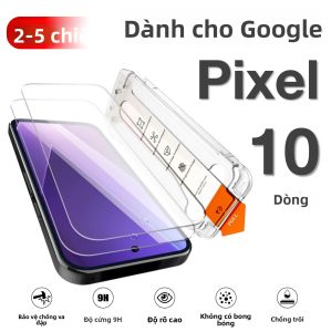 2-5 Chiếc Bộ Bảo Vệ Màn Hình Google Pixel Kính Cường Lực Chống Trầy Xước Cho 10 9 Pro XL 8 8A 9a 7a 6a 7 4G 5G Không Có Bong Bóng Bụi Dễ Dàng Lắp Đặt