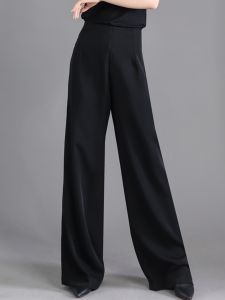 High Waist Latin Dance Pants Womens Modern Dance Wide Leg Pants Social Dance National Standard Square Dance Pants