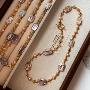 CAFFTI | Natural Freshwater Baroque White-Purple Freshwater Pearl Necklace
