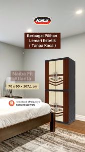 JUMBO LEMARI PAKAIAN PLASTIK NAIBA MSC FIT CERMIN SUSUN 4 MODERN - FULL KUNCI [NABFIT]