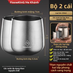 Heqing | Cốc Titanium Cách Nhiệt Hai Lớp