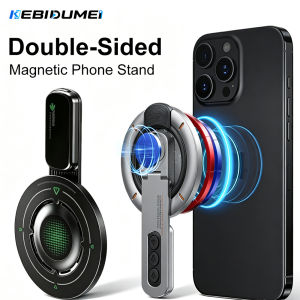 kebidumei | KEBIDUMEI Double-Sided Magnetic Finger Ring Holder Rotate Phone Stand Finger Ring Bracket Portable Lazy Man Stand For Phone