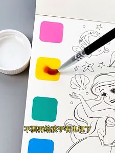 MALOTOYS - Watercolor Disney Princess Painting Book Frozen Cinderella Ariel Water Color Melukis Lukis Anak Cat Air Mewarnai Seni Lukis Belajar Mainan Edukasi Anak Malo Toys