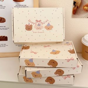 5 Pcs Cute Milk Yellow Cute Pet Airplane Box Packaging Box Gift Box Thickened Square Box