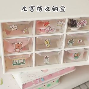 Kotak Laci Mini Tempat Penyimpanan Perhiasan Cicin Kalung 9 Sekat Kotak Aksesoris Box Organizer