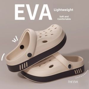 EVA Material Womens Sandals 2025 New Summer Outdoor Beach Shoes Anti-slip Pregnant Womens Flip Flops Hollow out Design