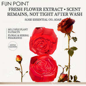 FUN POINT ROSE Bleaching Soap EXTREME WHITENING ACNE DARK SPOTS Face&Body Care Cleaning Rose Essence