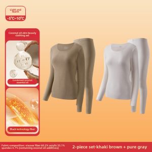 Warm Underwear Set Womens Red Skin-nurturing Base Layer Clothes Long Sleeve Long Pants Thermal Inner Wear for Autumn And Winter