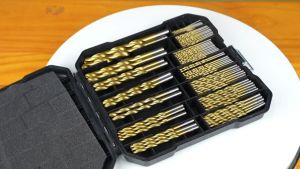 99 PCS Titanium Coated Drill Bit Set Drill Bits for Metal and Wood High Speed Steel Drill Bit Set for Aluminum Alloy Copper Wood Plastic Hard Storage 1.5-10mm