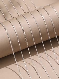 ZHENGZHAO | Plain 925 Sterling Silver Necklace Chain Fine Replacement