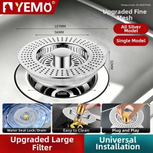 YEMO | Spring-loaded Kitchen Sink Drain Filter 304 Stainless Steel