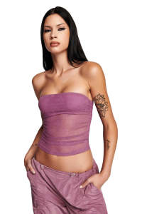 เซ็กซี่ ดูผ่าน ลูกไม้ Wrap Bustier เสื้อท่อนบน สไตล์ยุโรป สลิมฟิต เสื้อชั้นฐานสําหรับผู้หญิงไหล่สีบริสุทธิ์ ทันสมัย