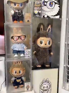 Zimomo Display Box Acrylic Labubu Display Case Transparent Popmart Storage Box