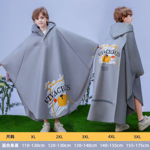 Childrens Full Body Cowl Neck Raincoat Baby Kindergarten School Bag Position Printing Boys Girls Coat Waterproof Clothes
