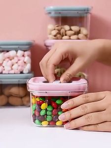 Airtight Food Container Storage Twist Lock Transparent Stackable Kitchen Organiser Vacuum Sealed
