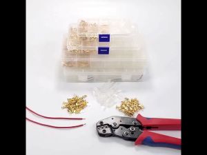 JIANTAI 270/315Pcs 2.8mm 4.8mm 6.3mm Male and Female Wire Spade Connector and Insulating Sleeve Assortment Kit Copper Wire Crimp Terminal Block with Nylon Sleeve Set for Car Audio Speaker