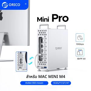 ORICO MiniPro USB Hub 10Gbps Docking Station สําหรับ Mac Mini M4 Pro M.2 SSD Enclosure Apple อุปกรณ์เสริม
