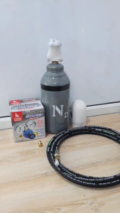 ถังไนโตรเจน ขนาด 0.5 คิว ทรงอ้วนเตี้ย หัววาล์ว CGA580 สินค้าใหม่ มือ1 มีก๊าซเต็มถัง พร้อมใช้งาน ( ไนโตรเจน Nitrogen N2 )