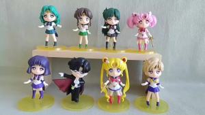 Bandai | 1/8pcs Hot Anime Figuarts Qposket Collection Toys Sailor Moon Cosmos Tsukino Usagi Eternal Sailor Moon Action Figures Model Gift