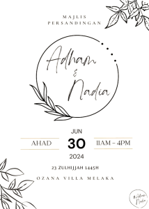 Kad Kahwin Design 30 | Digital | Aqiqah | Pertunangan | Hari Lahir | Lain-lain | Warna Putih