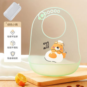Baby Eating Bib Lightweight Waterproof Silicone Food Supplement Pinny Baby Soft Bib Kids Portable Anti-Dirty Overclothes