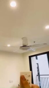 Quạt Trần Đèn 5 Cánh Nhựa Trắng Quạt Trần Trang Trí Phòng Khách Siêu Tiết Kiệm Điện