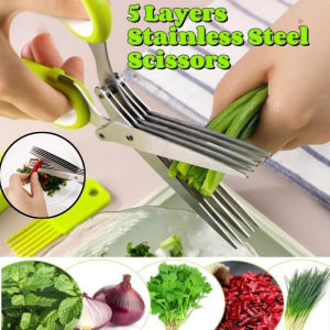 Multilayer Scissors Scallion Cutter Stainless Steel 5 Blade Multi Purpose Herb Scissors Multilayer Vegetable Scissor