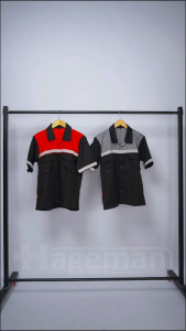Wearpack Atasan Strike Warna Hitam Kombinasi Merah Lengan Pendek / Wearpack Safety Lengan Pendek