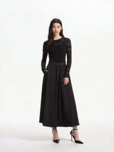 Vero Moda | Đầm Thêu Ren Kết Hợp Dệt Kim Mới Thu Sang Trọng