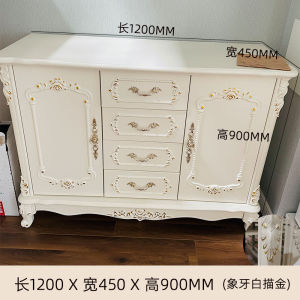 European Style Dining Sideboard Wall Mounted Storage Cabinet Low Living Room Entrance White Baked Paint Home Kitchen Organizer