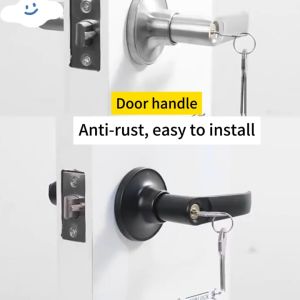 Door lock set ENTRANCE Lever Wave Handle Knob three-prong bathroom