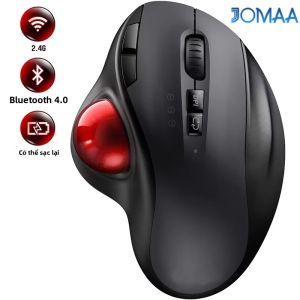 Chuột Trackball Không Dây Tiện Dụng 2.4G Bluetooth Kép 4.0 Có Thể Sạc Lại Với 8 Nút Điều Chỉnh Dpi Cho Máy Tính Mac Windows Laptop PC