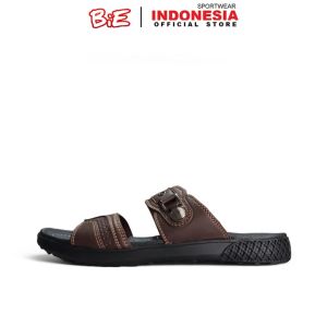 BIE | Sandal Pria Bie Strapers Series Brown In 1st Gen Black