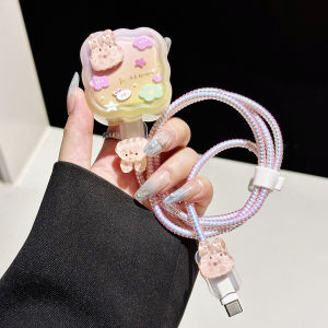 Kailas Castle 40W Pink Rabbit Head Apple Charger Protector Case Anti-Breaking Charging Cable Organizer Digital Accessories