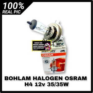 LAMPU UTAMA LAMPU BOHLAM HALOGEN OSRAM 12V 35/35W 4000K VIXION SCORPIO MEGAPRO KLX D-TRACKER DLL ORIGINAL OSRAM