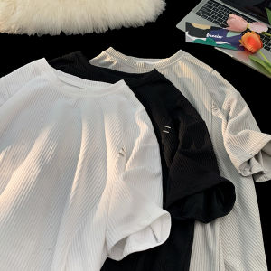 Rộng Rãi Fit Bầu Trời Đầy Sao Chủ Đề Áo Thun Nam Tay Ngắn Mùa Hè Thời Trang Áo Sơ Mi Nửa Tay Đế Thanh Niên Phổ Biến Cổ Tròn Màu Nguyên Chất