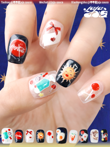 Original Macaron Colored Nail Art Stickers Sweet Heart Retro Style Decorative Nail Tips Wearable False Nails Account Book Trend