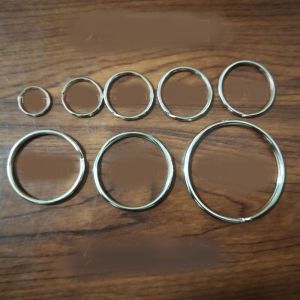 100-Pack 304 Stainless Steel Key Ring Hooks Iron Material Double Ring Fine Line Solid Color Car Brand Series Creative Gifts