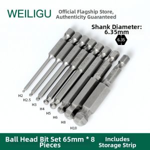 weiligu | Magnetic S2 Metric Ball-End Hex Key Wrench Set 5 Pieces