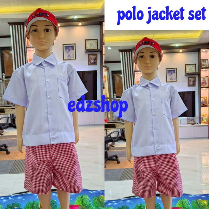 red chekerd &polo white school uniform