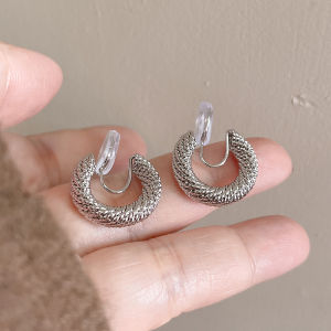 Retro Hong Kong Style Mosquito Coil Tray Earring Clasps Fresh Geometric Fashion Jewelry Alloy Silver Gold Plated Womens Earrings