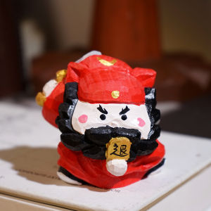 Handcrafted Wooden Carving Desk Decoration Office Computer Desktop Accessories Small Man Retreat Creative Home Decor