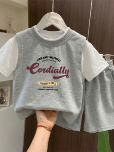 Letter Printed Cotton Short Sleeve and Shorts Set for Kids
