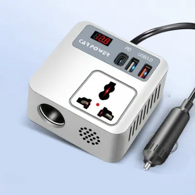 JISHUNCHI | ที่ชาร์จในรถยนต์อัจฉริยะ 220V แปลงเป็น 12-24V ใช้ได้ทั่วไป